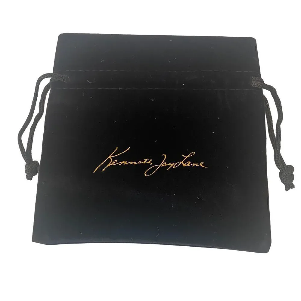 Kenneth Jay Lane Couture Collection Amythest Colored Yellow Gold Clip Earrings - Picture 7 of 7